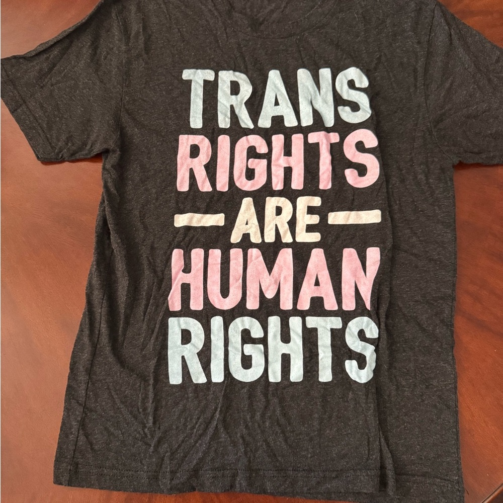 Next Level Apparel T-Shirt - Black with Pink and Blue Text